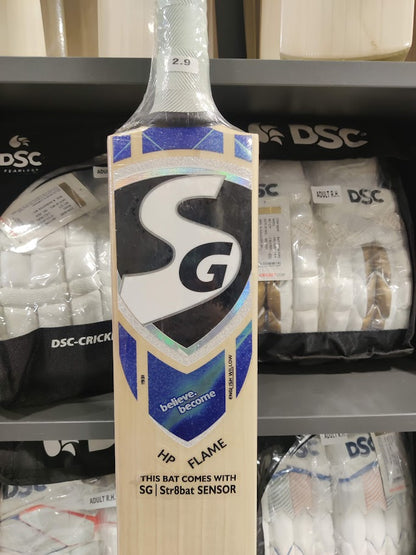 SG HP Flame (with Str8t BAT Sensor) Cricket Bat - 2024