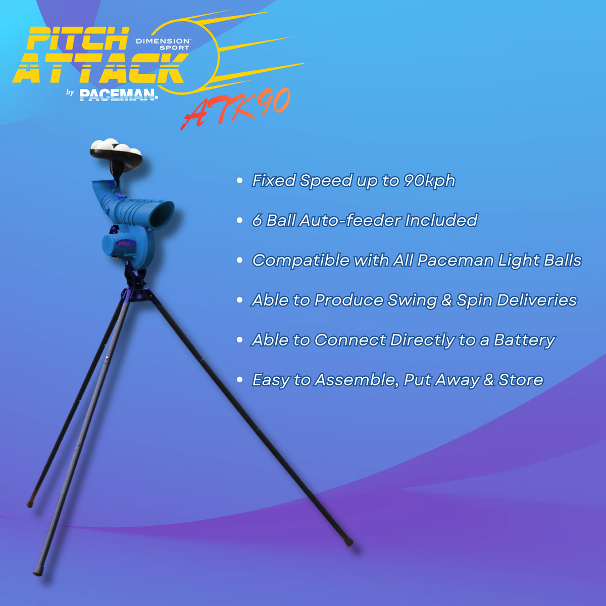Pitch Attack ATK90 Cricket Bowling Machine