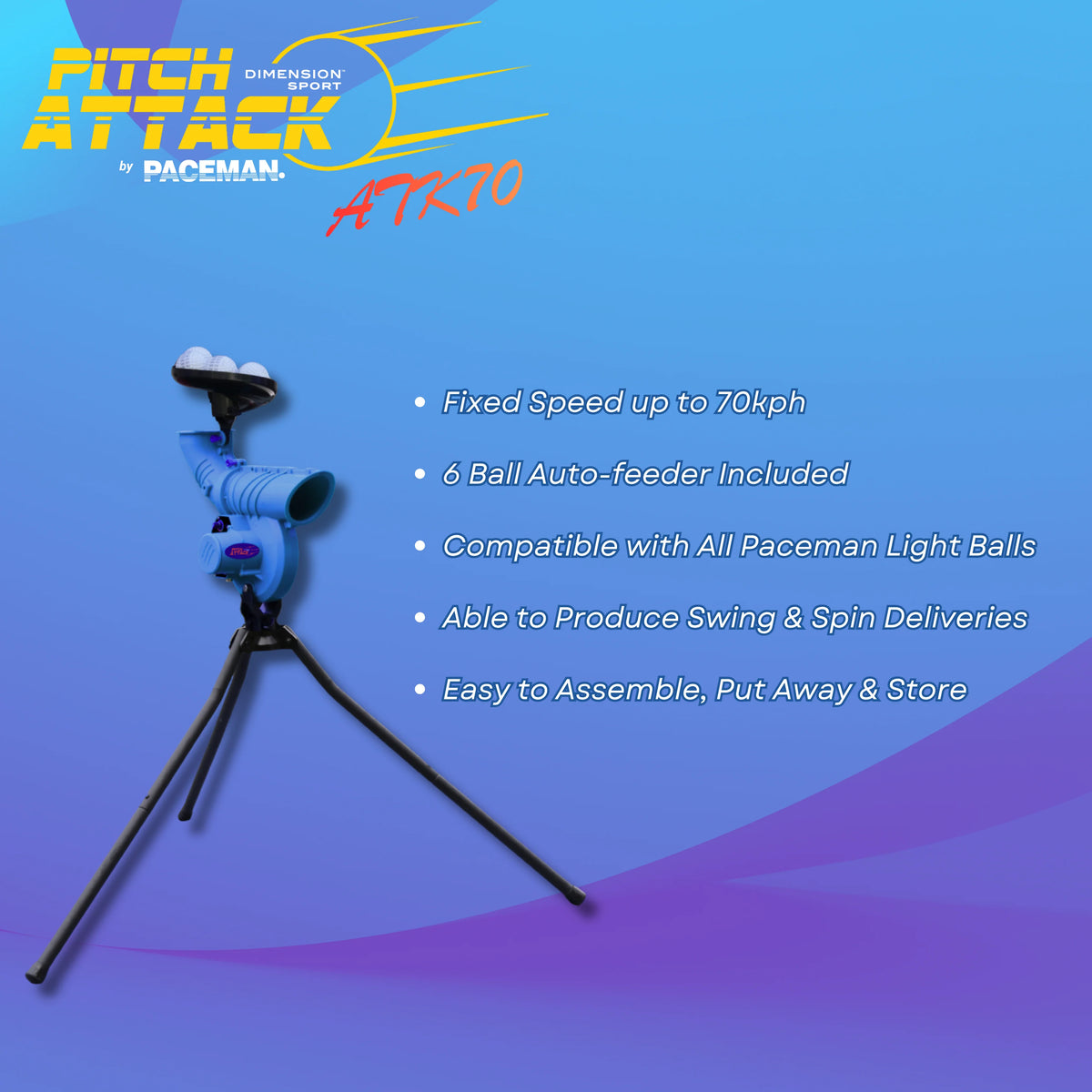 Pitch Attack ATK70 Cricket Bowling Machine
