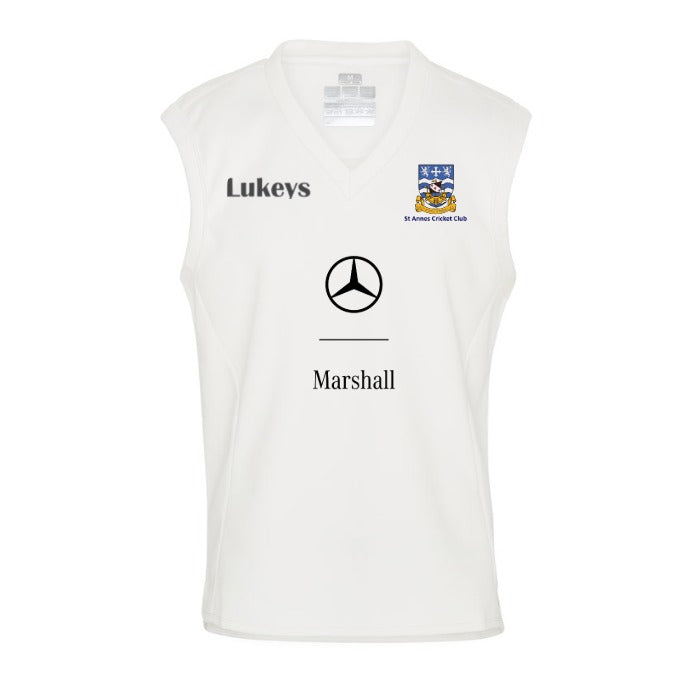 St Annes Cricket Club & Lukeys - Sleeveless Jumper White