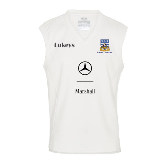St Annes Cricket Club & Lukeys - Sleeveless Jumper White